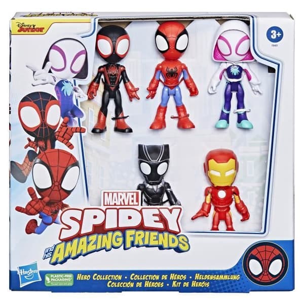 Spidey-pakke med 5 figurer fra Hero-kollektionen, børnelegetøj, Spidey og hans ekstraordinære venner, fra 3 år