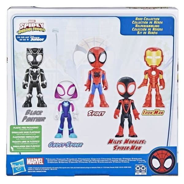 Spidey-pakke med 5 figurer fra Hero-kollektionen, børnelegetøj, Spidey og hans ekstraordinære venner, fra 3 år