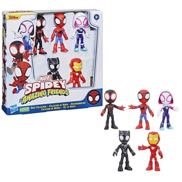 Spidey-pakke med 5 figurer fra Hero-kollektionen, børnelegetøj, Spidey og hans ekstraordinære venner, fra 3 år