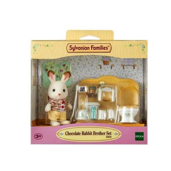 SYLVANIAN FAMILIES - 5015 - Chokoladekaninbror og toilet - Landsby - Blandet - 3 år+