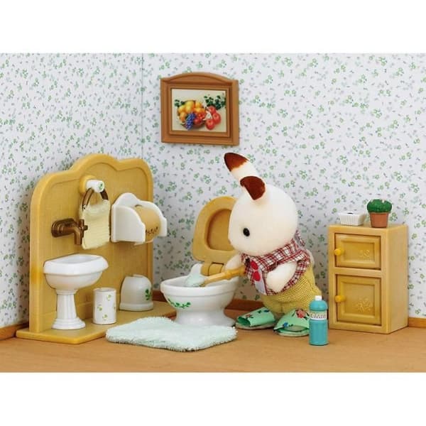SYLVANIAN FAMILIES - 5015 - Chokoladekaninbror og toilet - Landsby - Blandet - 3 år+