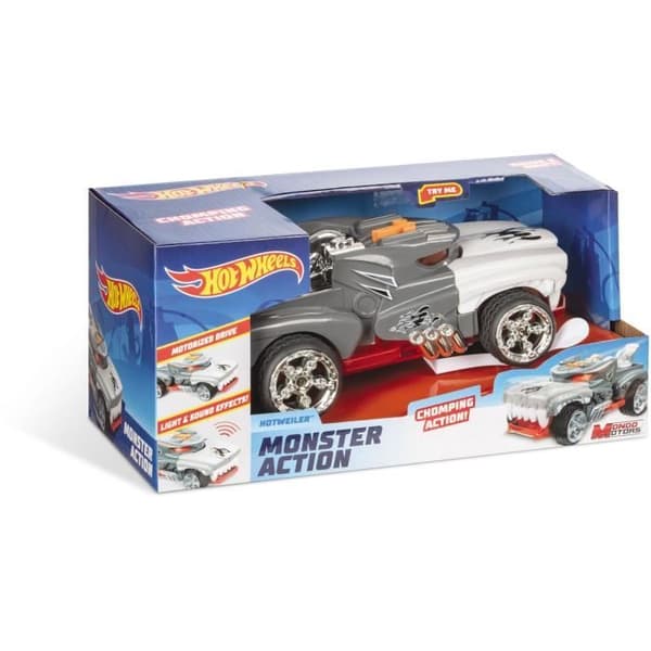 Hot Wheels Monster Action Hotweiler Motoriseret Køretøj - Lys og Lyde - 9"