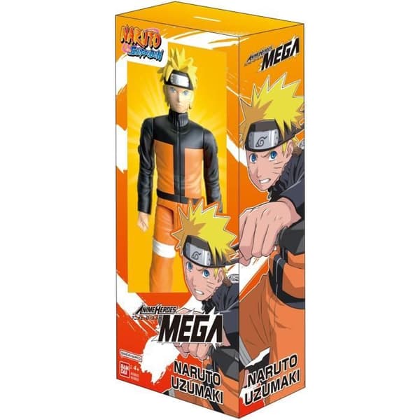Stor ledad figur - BANDAI - Anime Heroes - Naruto Shippuden - Anime Heroes Mega Figur 30 cm - Naruto Uzumaki