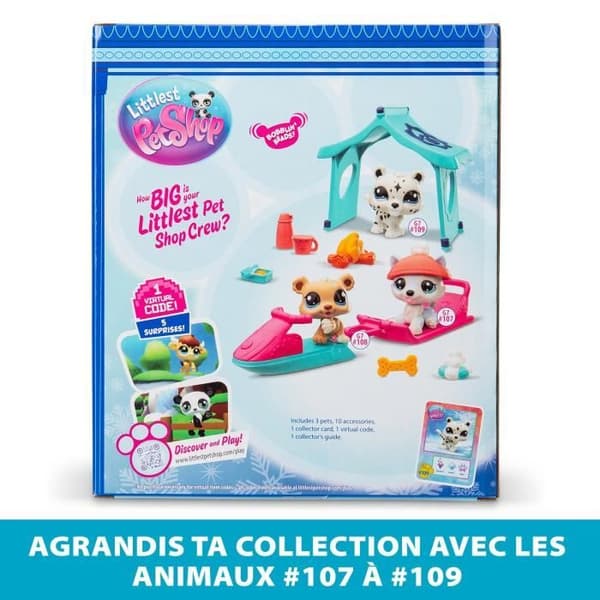 3 lemmikin teemapakkaus - BANDAI - Littlest Pet Shop Snow - Eläimet ja asusteet