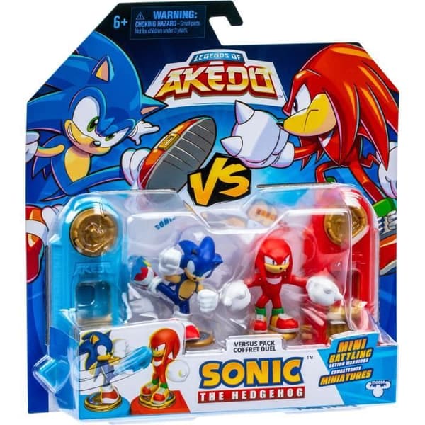 Sonic vs Knuckles Figur Duo - MOOSE TOYS - AKEDO - Quick Battle Pack, 2 figurer og controllere inkluderet