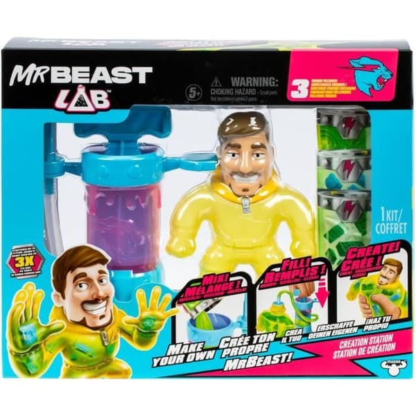 Kreationssæt - MRBEAST LAB - Goo Jit Zus helte - Pumpe inkluderet - Figur, der kan tilpasses - Tilbehør medfølger