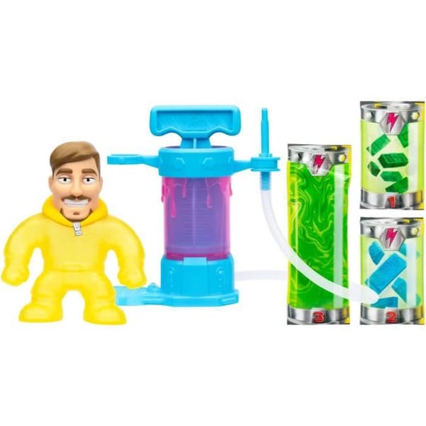 Kreationssæt - MRBEAST LAB - Goo Jit Zus helte - Pumpe inkluderet - Figur, der kan tilpasses - Tilbehør medfølger