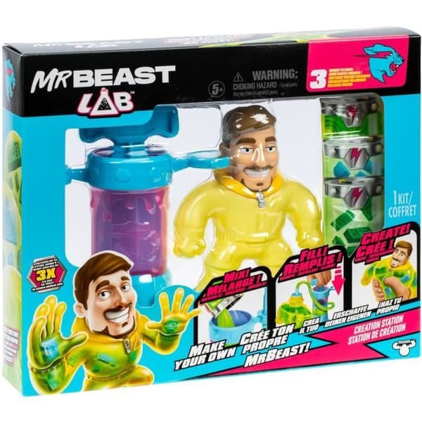 Kreationssæt - MRBEAST LAB - Goo Jit Zus helte - Pumpe inkluderet - Figur, der kan tilpasses - Tilbehør medfølger