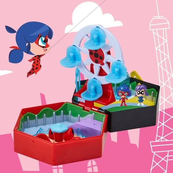 BANDAI - Mirakulös Nyckelpiga - Chibi Mini Universe Nöjespark - Marinette och Climatika Minifigurer Ingår - P50553