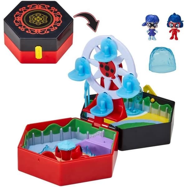 BANDAI - Mirakulös Nyckelpiga - Chibi Mini Universe Nöjespark - Marinette och Climatika Minifigurer Ingår - P50553