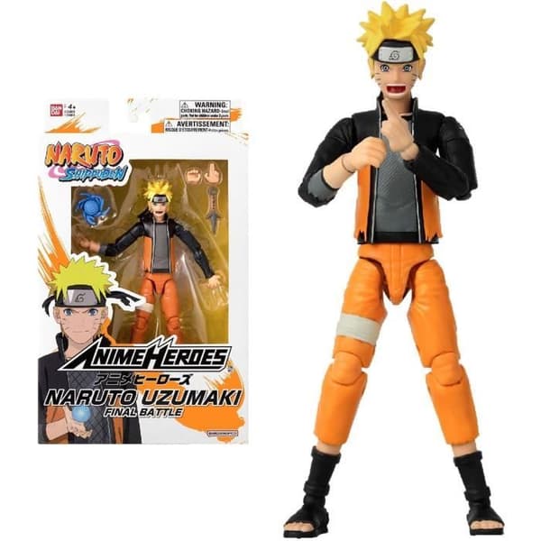 Anime Heroes-figur - Bandai - Naruto Shippuden - Naruto Uzumaki (Slutstriden) - 17 cm