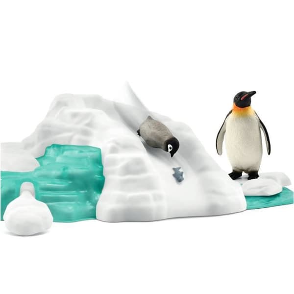 Schleich 42661 Pingvinfamilie med vilde dyr på isflagen, figurer til børn fra 3 år