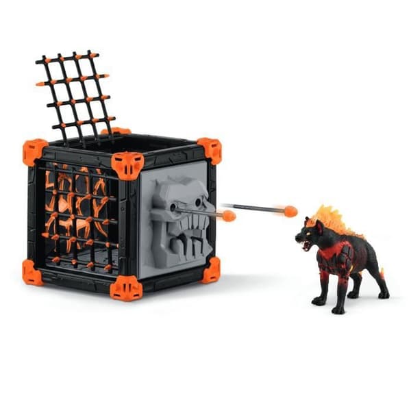 Taisteluluolan laavanhyeena, areenan laajennus, SCHLEICH 42674 Eldrador-olennot, 7 vuotta vanha