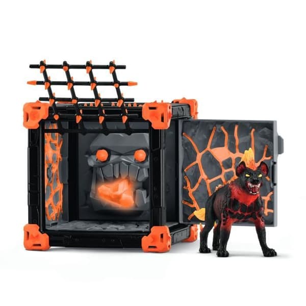 Taisteluluolan laavanhyeena, areenan laajennus, SCHLEICH 42674 Eldrador-olennot, 7 vuotta vanha