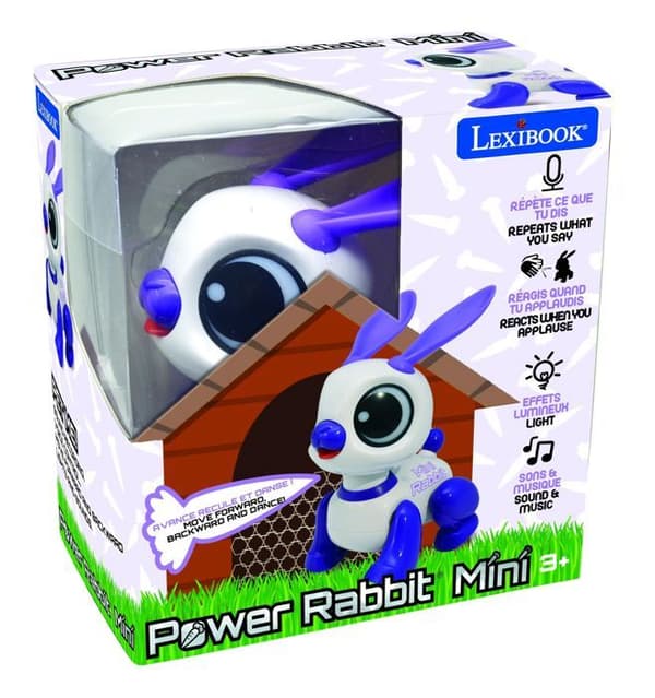 Power Rabbit Mini - Robotkanin med lys- og lydeffekter, håndklappekontrol, gentagelse