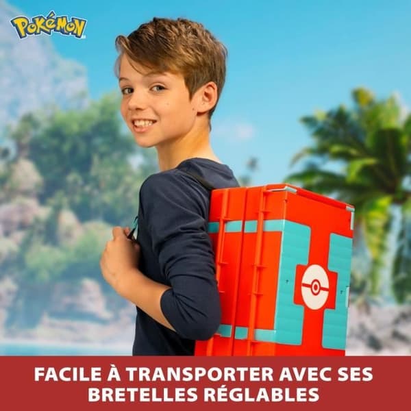 Rygsæk - BANDAI - Pokémon Trainer Strandtema - Åbner til en Super Arena
