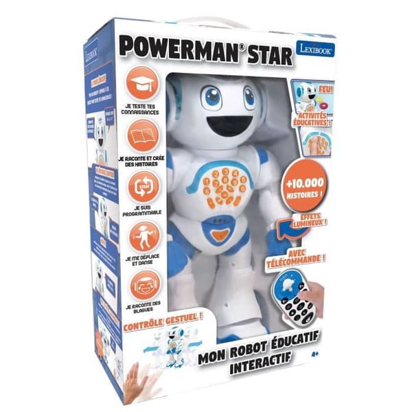 POWERMAN STAR - Interaktiv robot til leg og læring med bevægelsesstyring og fjernbetjening - LEXIBOOK