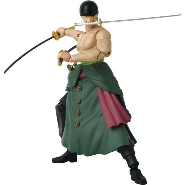 Anime Heroes Figur - BANDAI - One Piece Zoro Style 3 Sværd 17 cm - 16 ledpunkter