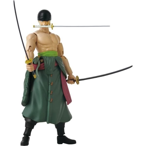 Anime Heroes Figur - BANDAI - One Piece Zoro Style 3 Sværd 17 cm - 16 ledpunkter