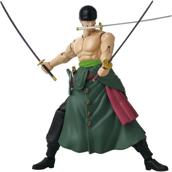 Anime Heroes Figur - BANDAI - One Piece Zoro Style 3 Sværd 17 cm - 16 ledpunkter