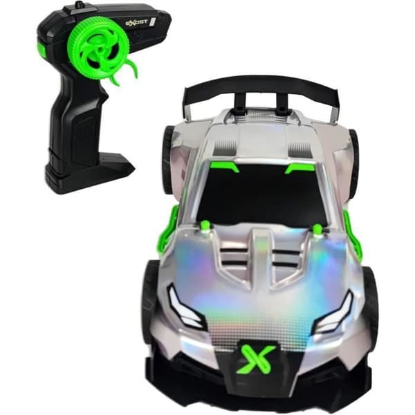 Kauko-ohjattava auto - EXOST - Metallikromi 1:14 - 15 km/h - 31-5 cm - hopea ja vihreä - 5-vuotiaasta alkaen