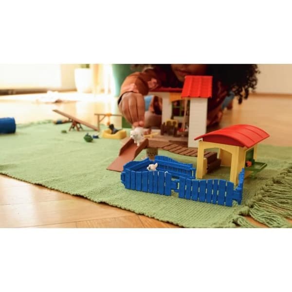 Farm Animal Hotel - Stort Schleich-legetøjssæt med 54 dele, hund, kat, kanin, tilbehør og mere - Gave