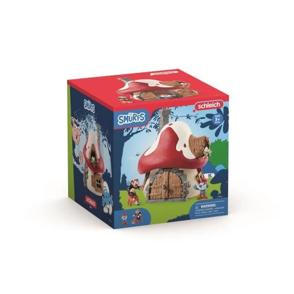 Smurfhus med 2 figurer, åldrar 3, Schleich 20803 SMURFARNA™ - figur, 19 x 19 x 19 cm