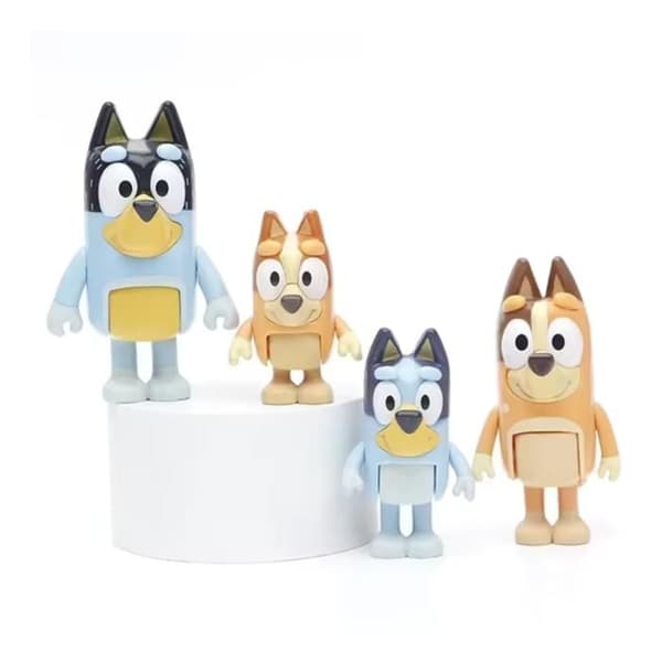 Box med 4 Bluey familjefigurer - ÄLGEKAKAR