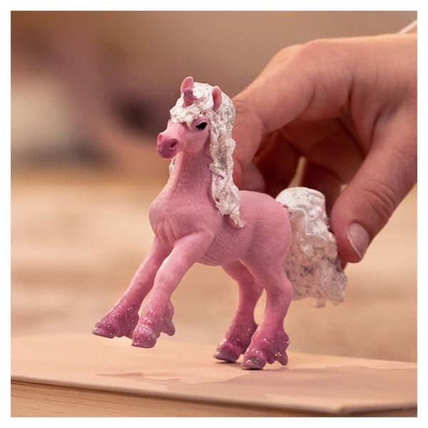 Figur - Schleich - Blommig Enhörningsföl - Svart, Rosa, Vit - Från 5 år - Unisex