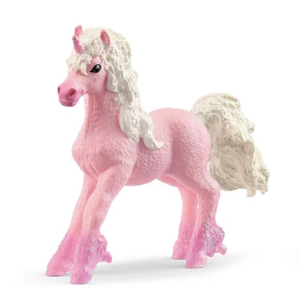Figur - Schleich - Blommig Enhörningsföl - Svart, Rosa, Vit - Från 5 år - Unisex
