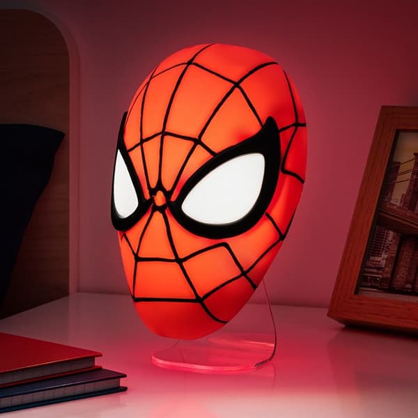 Lampe - Paladone - Spider-Man-mask - 22 cm - USB eller batteri - Röd