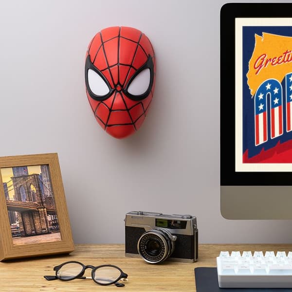 Lampe - Paladone - Spider-Man-mask - 22 cm - USB eller batteri - Röd