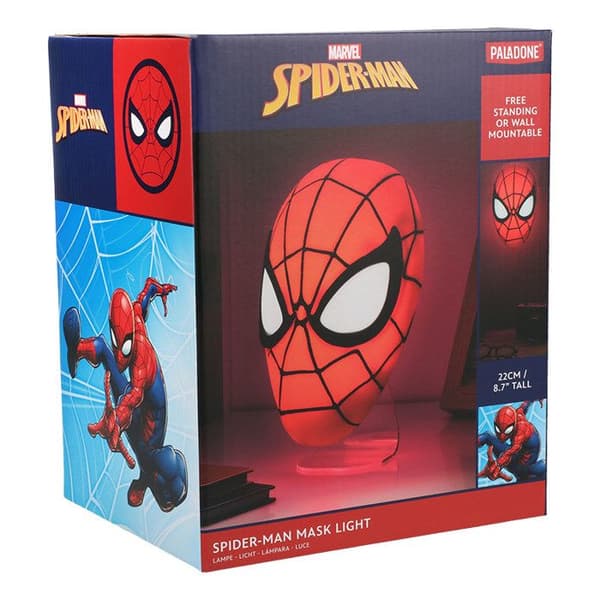 Lampe - Paladone - Spider-Man-mask - 22 cm - USB eller batteri - Röd