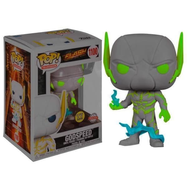POP DC Comics The Flash Godspeed Glow in the Dark Exklusiv figur - Funko - The Flash - Svart - 9 cm