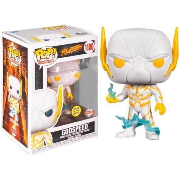 POP DC Comics The Flash Godspeed Glow in the Dark Exklusiv figur - Funko - The Flash - Svart - 9 cm