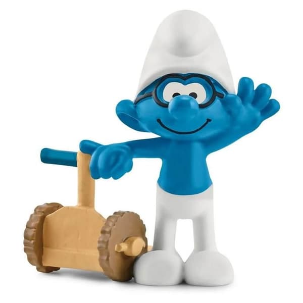 Figurin - SCHLEICH - Pressad Smurf - Vit - Enfärgad - Barn