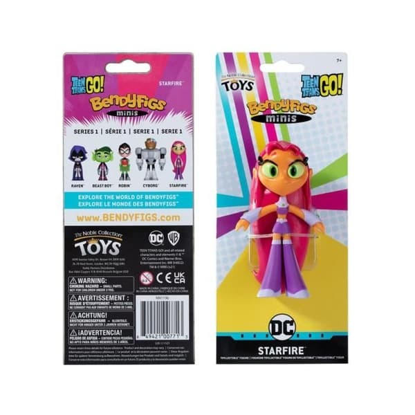 Bendyfigs Starfire 11 cm flexibel figur - Noble Collection - Teen Titans - Go! - Vit - Blandat - Vuxen