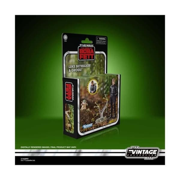 Star Wars: The Book of Boba Fett Vintage Collection Figures - Luke Skywalker & Grogu 10 cm