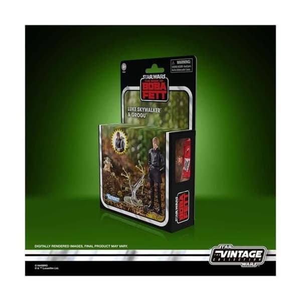 Star Wars: The Book of Boba Fett Vintage Collection Figures - Luke Skywalker & Grogu 10 cm