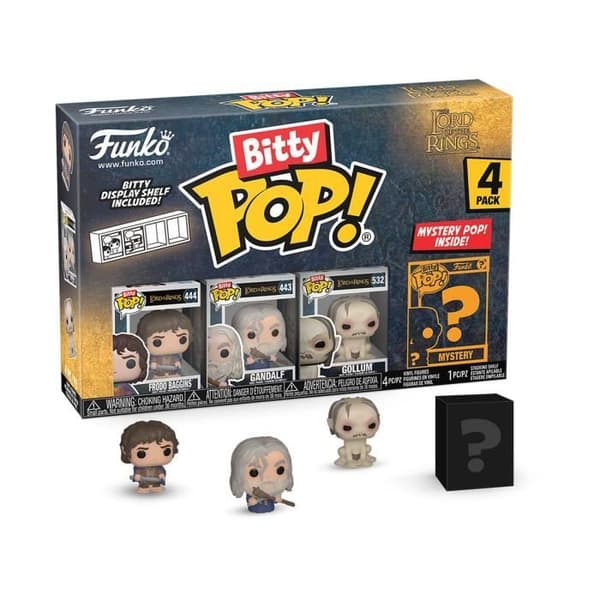 Samlarfigurer - FUNKO - Bitty Pop 4-pack - Sagan om ringen - Frodo, Gandalf, Gollum, Mystisk