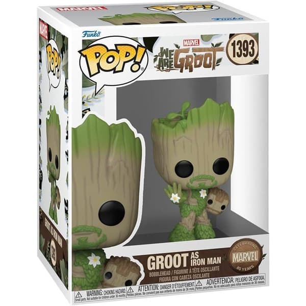 Figurina - Funko - Vi är Groot Iron Man - Flerfärgad - Licens Marvel - Pop! serien