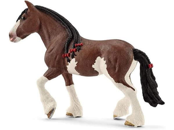 Figurin - SCHLEICH - Clydesdale sto - Brun - Farm World - Blandat