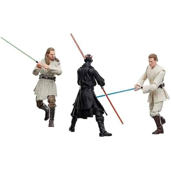Figurer - STAR WARS - Qui-Gon Jinn, Dark Maul, Obi-Wan Kenobi - 15,2 cm - 3 Figurer - Inkluderade tillbehör