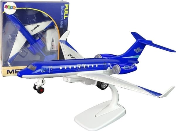 LeanToys Matkustajalentokone G-650 Drive Sound Valot Metalli Sininen Sininen