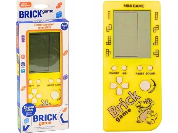 LeanToys Elektronisk konsol Tetris Brick Game 23 Levels Gul