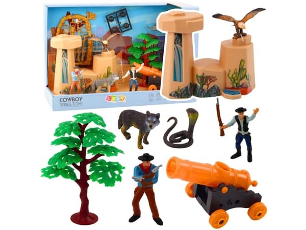 Wild West Cowboy Figuriner Set Gunboat LEAN Leksaker