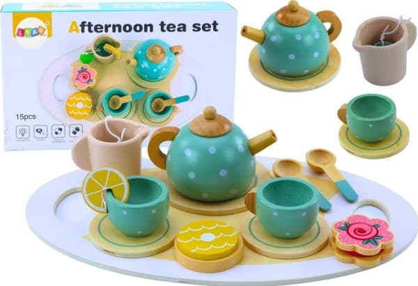 LeanToys Kaffe- och teservis för barn LEAN Toys, trä