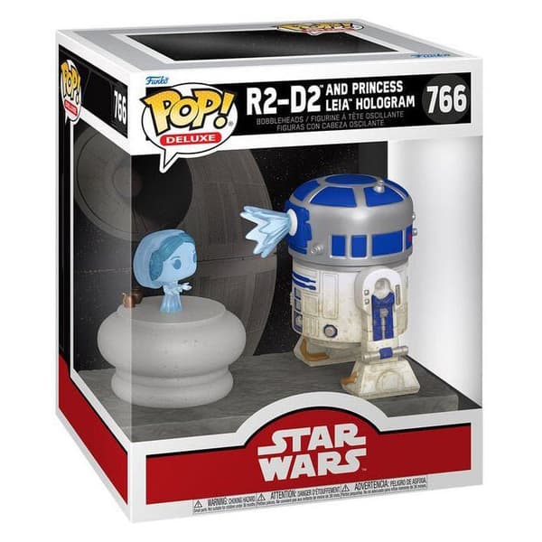 Figur - Funko Pop! - SWS9 - R2-D2 med Leia - Hållbar Vinyl - Star Wars Gåva