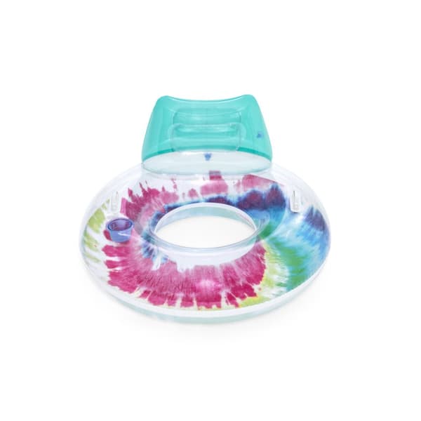 Bestway Uppblåsbart Hjul med Handtag och Ryggstöd Tie Dye D118 cm Strand och Pool 43637