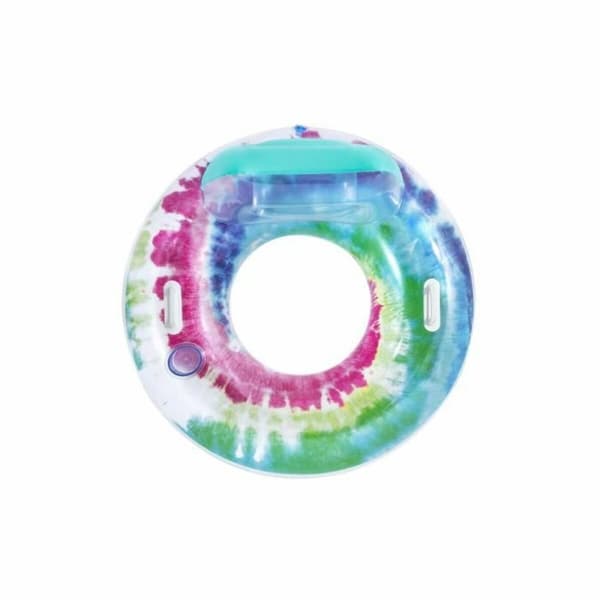 Bestway Uppblåsbart Hjul med Handtag och Ryggstöd Tie Dye D118 cm Strand och Pool 43637